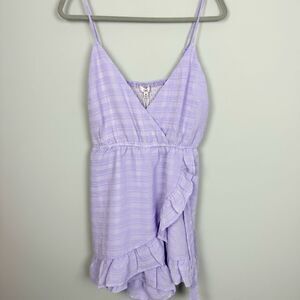 LOVE FATE DESTINY LFD | Lavender Ruffle Wrap Romper Women’s Size Medium NEW!!